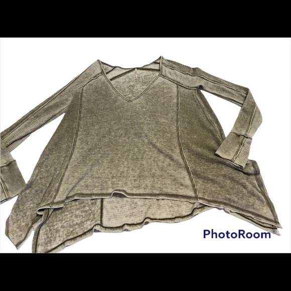 Free People Henley Asymmetric Long Sleeve Top - Picture 1 of 7